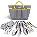 Jardineer Garden Tools Set, 8PCS Heavy Duty Garden Tool Kit with Outdoor Hand Tools, Garden Gloves and Storage Tote Bag, Gardening Tools Gifts for Women and Men new 2024