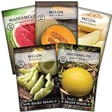 Photo Sow Right Seeds - Melon Seed Collection for Planting - Crimson Sweet Watermelon, Cantaloupe, Yellow Juane Canary, Golden Midget, and Honeydew - Non-GMO Heirloom Seeds to Plant a Home Vegetable Garden, best price $10.99, bestseller 2024