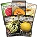 Sow Right Seeds - Melon Seed Collection for Planting - Crimson Sweet Watermelon, Cantaloupe, Yellow Juane Canary, Golden Midget, and Honeydew - Non-GMO Heirloom Seeds to Plant a Home Vegetable Garden new 2022