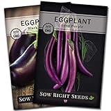 Photo Sow Right Seeds - Eggplant Seed Collection for Planting - Black Beauty and Long Eggplant Varieties Non-GMO Heirloom Seeds to Plant an Outdoor Home Vegetable Garden - Great Gardening Gift, best price $7.99, bestseller 2024
