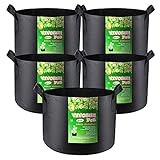 Photo VIVOSUN 5-Pack 25 Gallon Plant Grow Bags, Heavy Duty Thickened Nonwoven Fabric Pots with Handles, best price $41.99, bestseller 2024