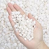 Photo 2.7 lb Natural Polished Decorative White Pebbles - Small Stones 3/8