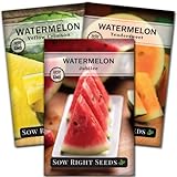 Photo Sow Right Seeds - Tri-Color Watermelon Seed Collection for Planting - Red Jubilee, Yellow Crimson and Orange Tendersweet Watermelons. Non-GMO Heirloom Seeds to Plant a Home Vegetable Garden, best price $9.99, bestseller 2024