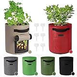Photo Future Way 6-Pack Potato Grow Bags, 10 Gallon Potato Planters with 2 Flaps, Sturdy Fabric Pots with Handles & Reinforced Stitching, Labels Included, Multi-Color Set, best price $35.99, bestseller 2024