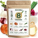 Photo Seedra 8 Onion Seeds Variety Pack - 200+ Non GMO, Heirloom Seeds for Indoor Outdoor Hydroponic Home Garden - Walla Walla, Yellow Sweet Spanish, Crystal White Wax, Tokyo Long White Bunching & More, best price $13.99, bestseller 2024