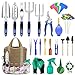 82 Pcs Garden Tools Set, Extra Succulent Tools Set, Heavy Duty Gardening Tools Aluminum with Soft Rubberized Non-Slip Handle Tools, Durable Storage Tote Bag, Gifts for Men (Blue) new 2022