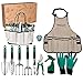 GERAMEXI Garden Tools Set 11 Pieces,Gardening Kit with Heavy Duty Aluminum Hand Tool,Gardening Handbags ,Apron and Digging Claw Gardening Gloves for Women,Heavy Duty Gardening Tool Set new 2024