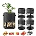Teocenka Potato Grow Bags, 10 Gallon 4 Pack Grow Bags with Handles and Harvest Window for Planting Potato Tomato and Vegetables (Black, 10) new 2024