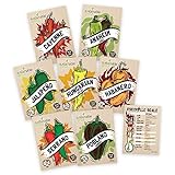 Photo Hot Pepper Seeds Variety Pack - 100% Non GMO – Habanero, Jalapeno, Cayenne, Anaheim, Hungarian Hot Wax, Serrano, Poblano. Heirloom Chili Pepper Seeds for Planting in Your Organic Garden, best price $15.95, bestseller 2024