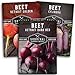Survival Garden Seeds Beet Collection Seed Vault - Detroit Red, Detroit Golden, Cylindra Beets - Delicious Root & Green Leafy Veggies - Non-GMO Heirloom Survival Garden Vegetable Seeds for Planting new 2024