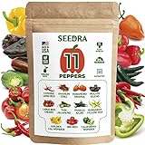Photo Seedra 11 Sweet and Hot Pepper Seeds Variety Pack - 730+ Non GMO, Heirloom Seeds for Indoor Outdoor Hydroponic Home Garden - Cayenne, Anaheim, Cherry, Habanero, Sweet Bell Peppers, Hungarian & More, best price $16.99, bestseller 2024