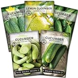 Photo Sow Right Seeds - Cucumber Seed Collection for Planting - Armenian, Pickling, Lemon, Beit Alpha, Marketmore Variety Pack, Non-GMO Heirloom Seeds to Grow a Home Vegetable Garden, Great Gardening Gift, best price $10.99, bestseller 2024