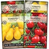 Photo Sow Right Seeds - Cherry Tomato Seed Collection for Planting - Large Red Cherry, Yellow Pear, White, and Rio Grande Cherry Tomatoes - Non-GMO Heirloom Varieties to Plant and Grow Home Vegetable Garden, best price $9.99, bestseller 2024