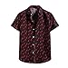 haoricu Men's Summer V Neck Shirts Casual Short/Long Sleeves Color Block Stripes Print Button Up Loose Shirts Blouse new 2024