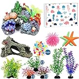 Photo Large Aquarium Decorations, Betta Fish Tank Accessories Decorations with Rocks and Plastic Plants, Beta Fish Tank Decor Set for Fish Aquarium Ornaments, best price $18.86, bestseller 2024