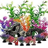 Photo Fish Tank Decorations Plants with Resin Broken Barrel and Cave Rock View, PietyPet 15pcs Aquarium Decorations Plants Plastic,Fish Tank Accessories, Fish Cave and Hideout Ornaments, Aquarium Decor, best price $15.89, bestseller 2024