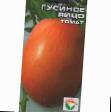 Ντομάτες ποικιλίες Gusinoe yajjco φωτογραφία και χαρακτηριστικά